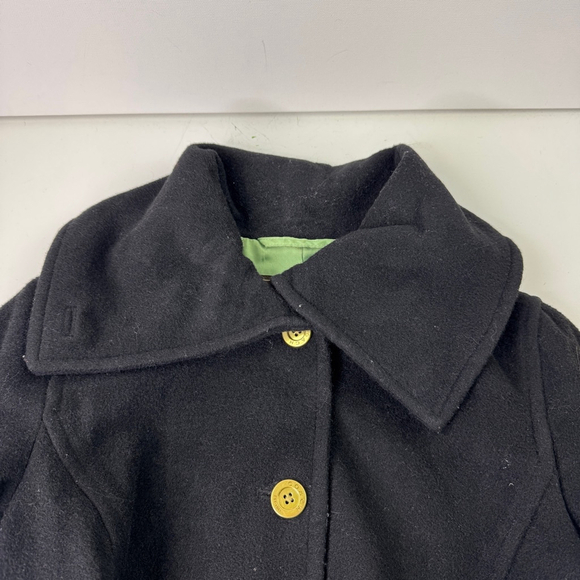 Coach women’s WoolMohair Blend Long Black Belted Pea Coat - Picture 6 of 13